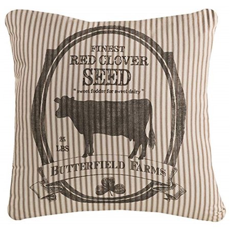 HERITAGE LACE 22 x 22 in. Farmhouse Butterfield Farms Pillow, Tan HE137022